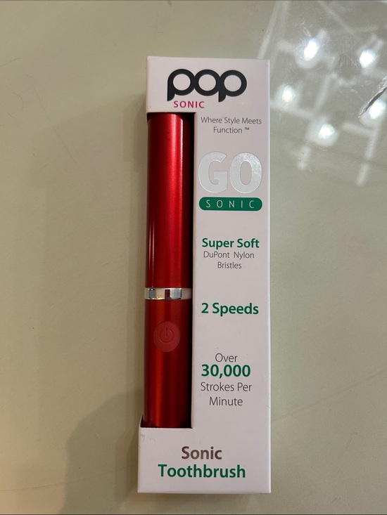 pop Other - pop Sonic GO Metallic Red Travel Toothbrush